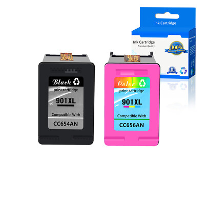 2-Pack HP 901XL Black Ink Cartridges - Remanufactured For HP 4500, J4524, J4525 Printers