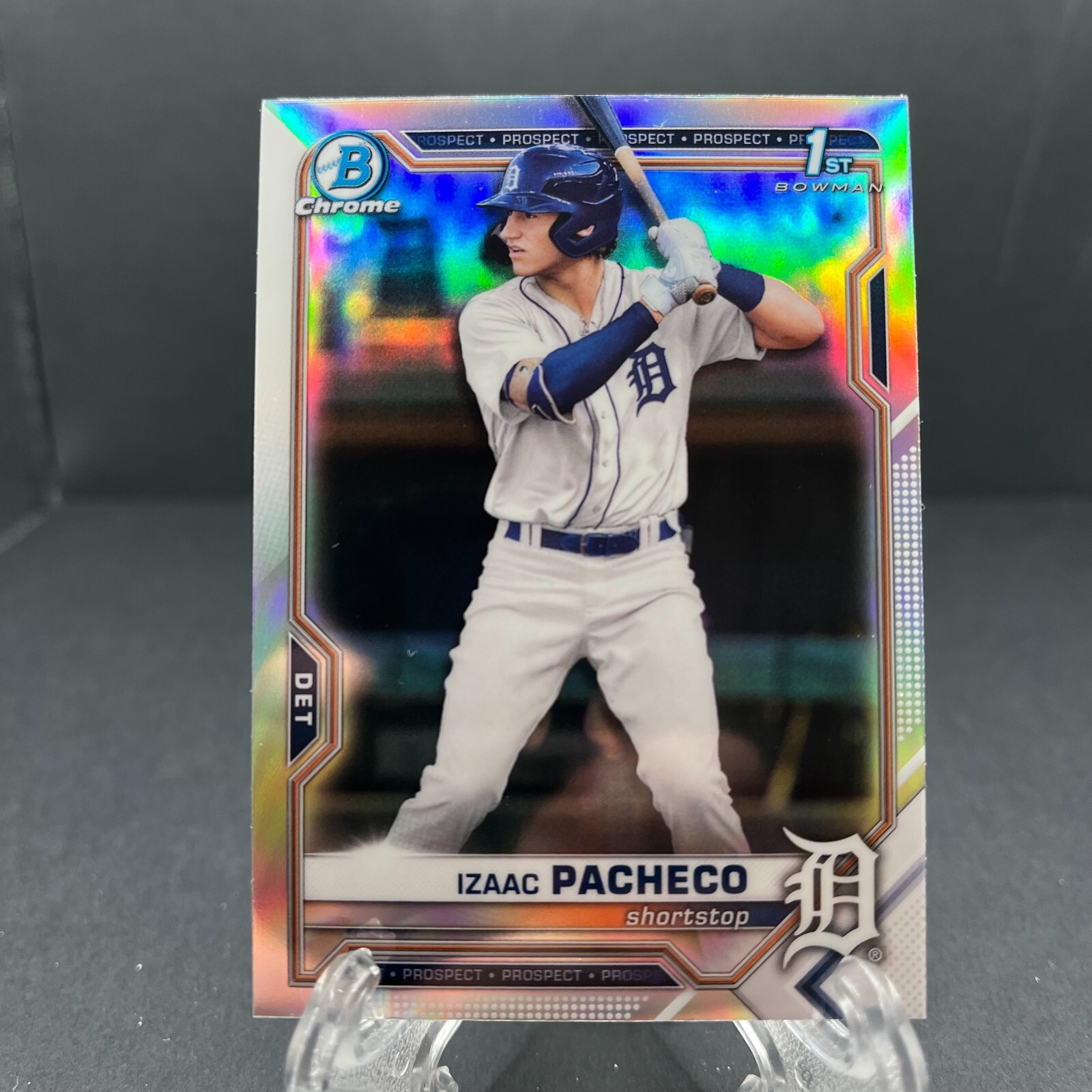 2021 1st Bowman Chrome Refractor Izaac Pacheco #BDC-46 Detroit Tigers