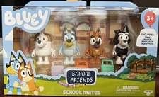 Bluey Friends School Mates Pack Bluey, Jack, Pretzel, Mackenzie Figures NEW