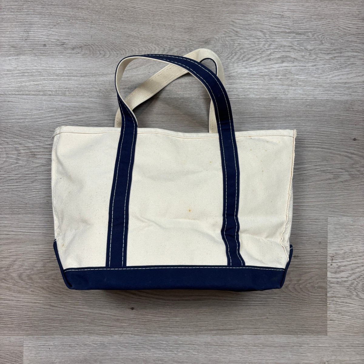 Vintage 90s LL Bean Boat And Tote Bag Navy White Small | eBay