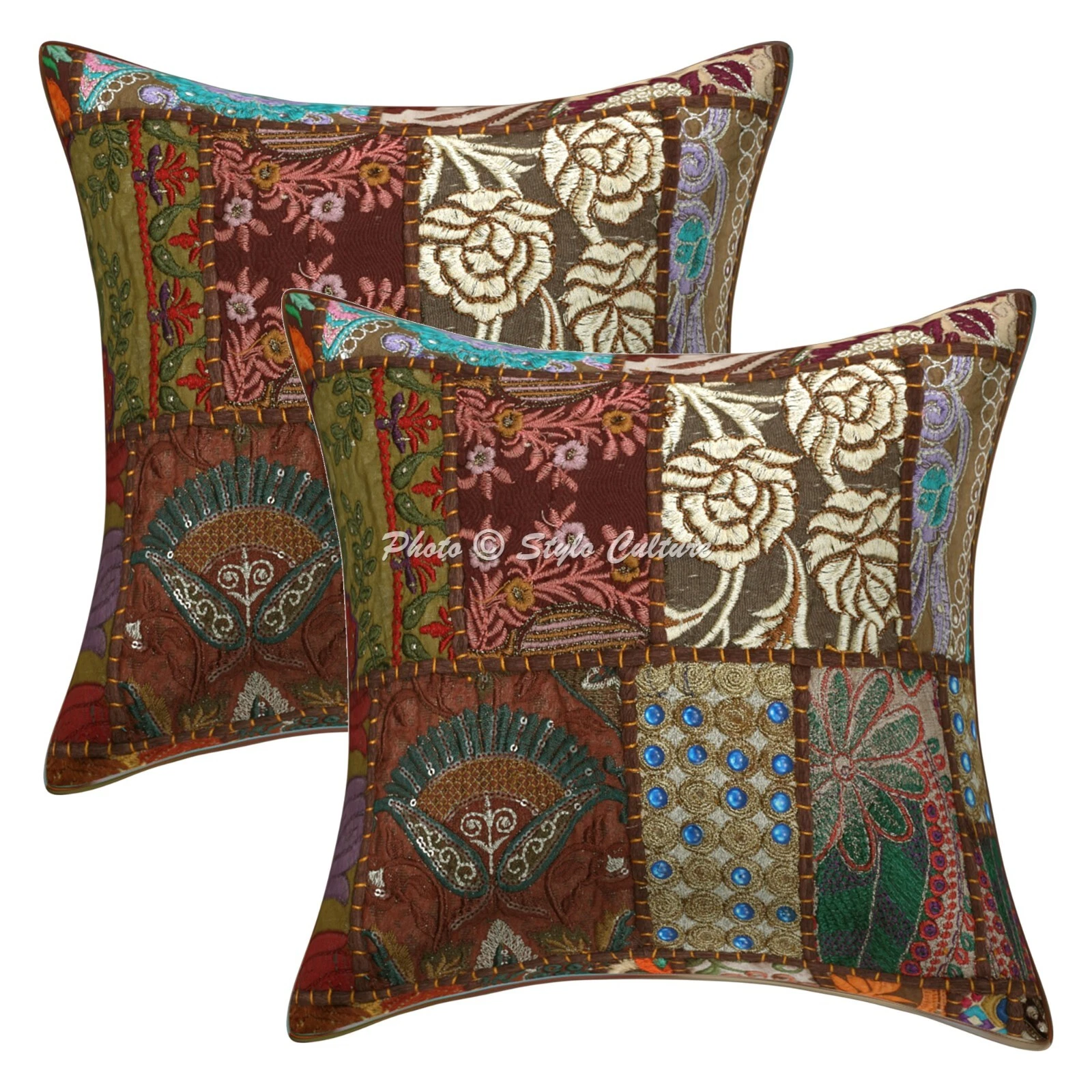 Vintage Cushion Cover Ethnic Sofa Cover Indian Decorative Bohemian Home Decor