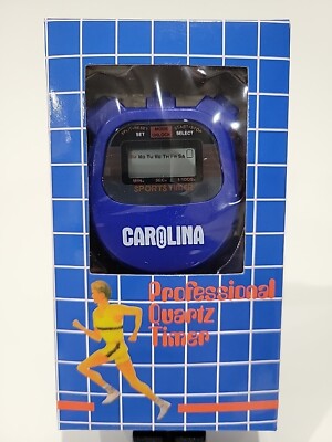 Stopwatch Professional Quartz Timer Carolina Sports Timer Blue With Lanyard