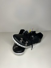 Size 12- Under Armour Kick Sprint 4 Black White W/ Spikes 