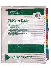 Office Essentials Table 'n Tabs Dividers, A to Z, 11 x 8.5, Multicolor - TT213AZ