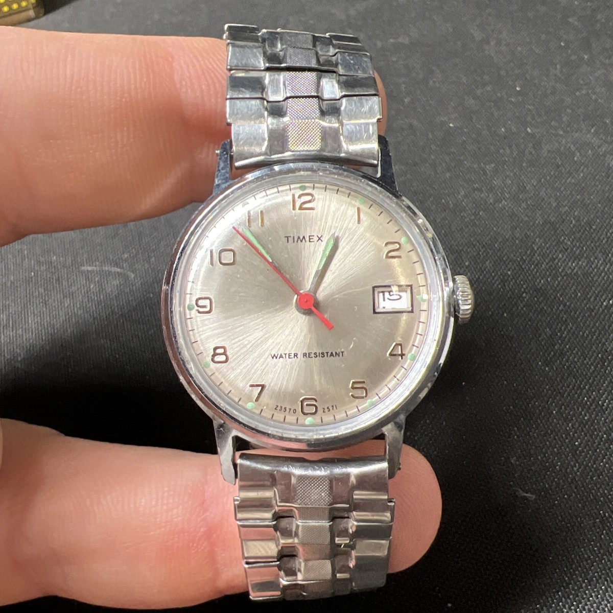 VTG 1971 Timex *Sprite Series Mechanic Men's Watch & Stretch Band
