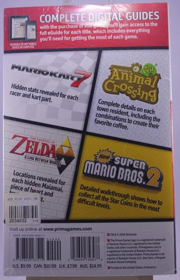 Nintendo 3DS Player s Guide 4 Pack (Mariokart 7, Zelda, Animal Crossing) Sealed - Image 2 of 2