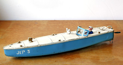 Grand Bateau Jouet Vintage ELGI Cruiser - Longueur 62 Cm - Rare