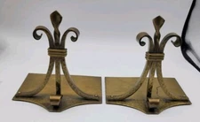ANTIQUE HAMMERED MISSION BRASS SIGNED ROYCROFT ARTS CRAFTS BOOK BOOKENDS