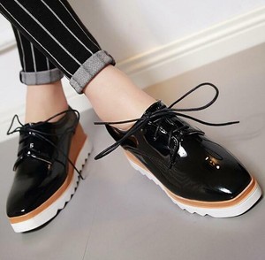 black oxford platform shoes