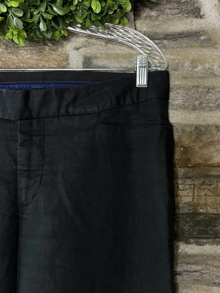 Pantalones de tiro medio Merona de lino forrados negros talla 10 Foto 3 de 4