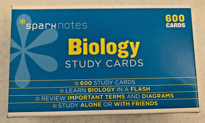 Sparknotes Biology Study Cards Exam Prep 600 Cards Fast Free Shipping