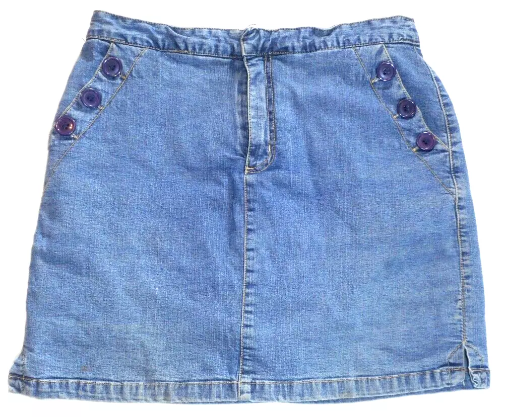 Crazy Horse Stretch Denim Skort Women s Size 8 shorts inside skirt Modest