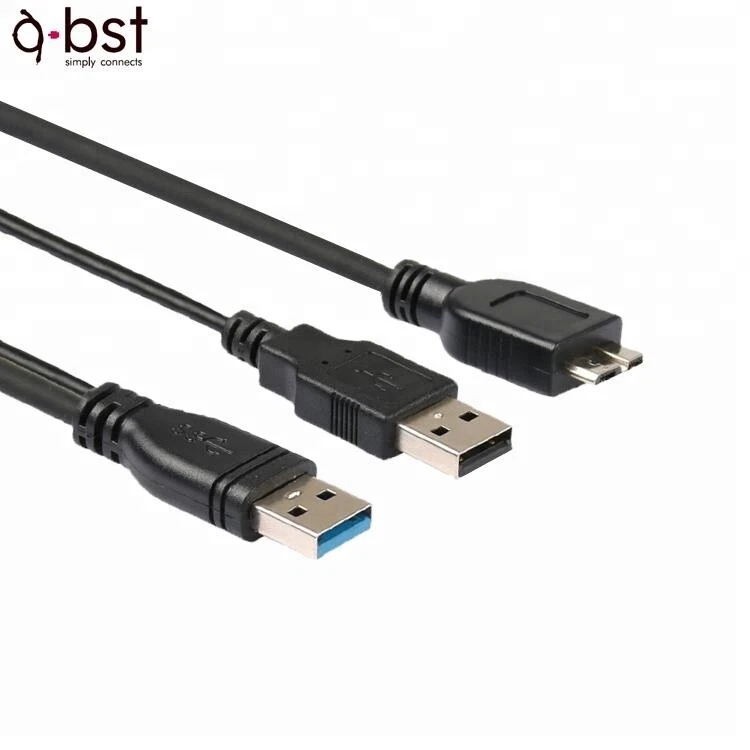 Usb 3.0 Male To Type A Micro B Male Dual Power Y spliter Cable Extension Wire   - Image 4 of 4