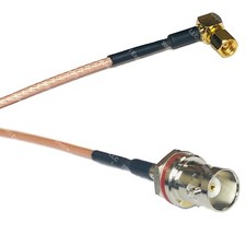 RG316 SMC Female Angle to BNC FEMALE SM BULKHEAD RF Cable Rapid-SHIP LOT