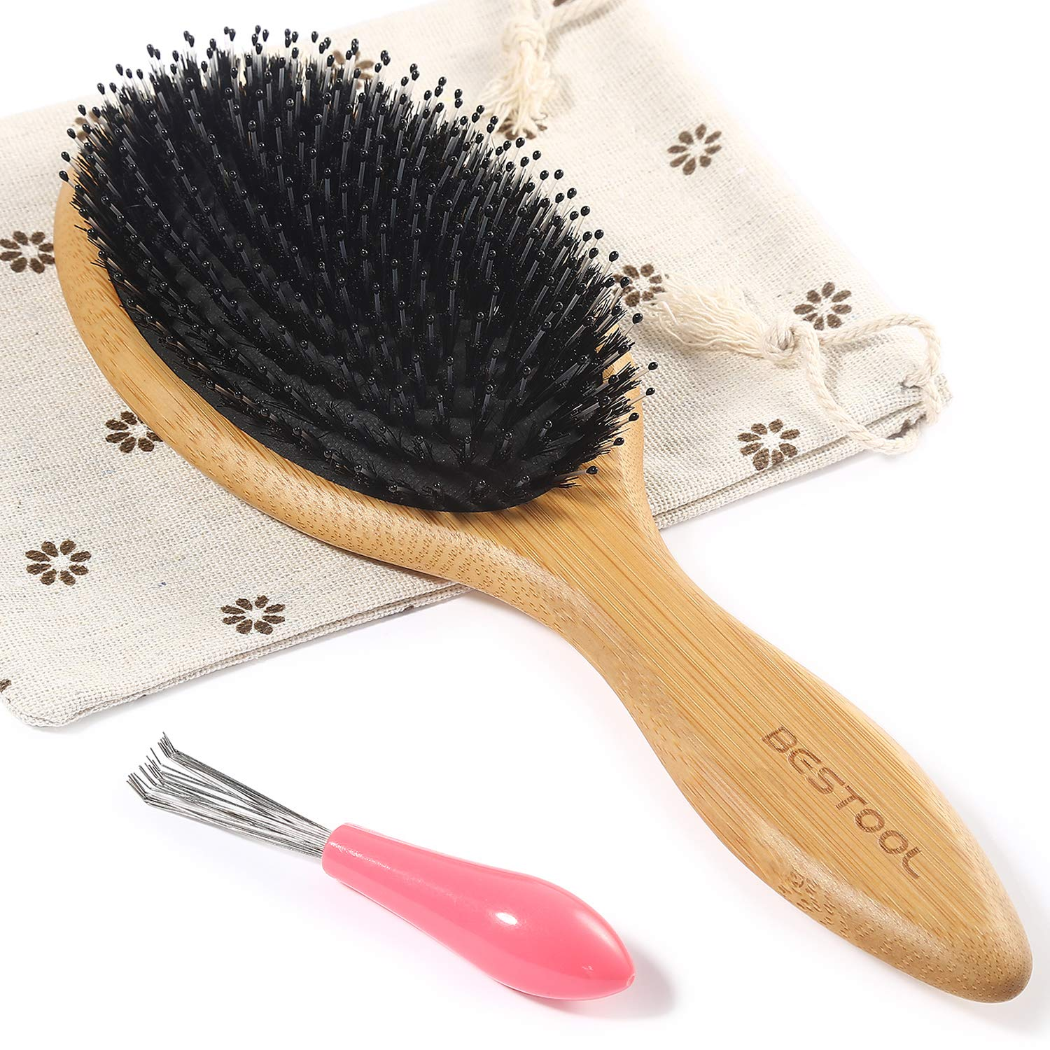 Boar and Nylon Bristle Hair Brush for Women Men and Kids-image