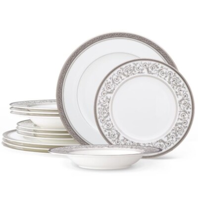 NORITAKE SUMMIT PLATINUM 12-Piece Dinner Set Service For 4 Brand New In Box!!!!!