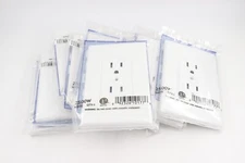LOT OF 10 TAYMAC 2500W SINGLE-GANG DECORATOR DUPLEX WALL PLATE COVER, WHITE