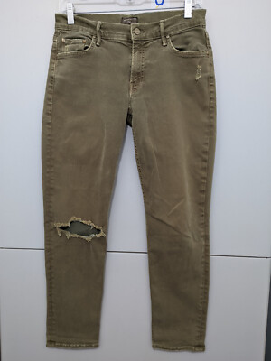 Mother Jeans Womens 26 Moss Dropout Blow Out Ankle Taper