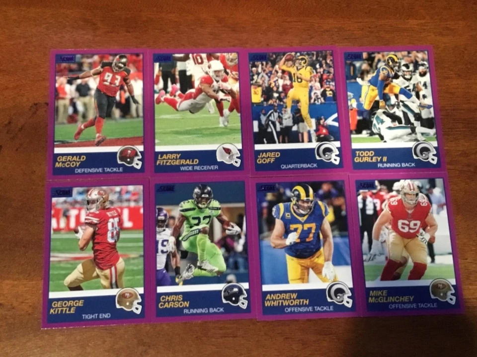 2019 SCORE YOU PICK PURPLE PARALLELS SP NEWTON FITZGERALD GOFF GURLEY RC'S - Image 4 of 4