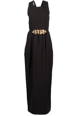 TORY BURCH MAXIKLEID SCHWARZ KREPP US 4 UK 8