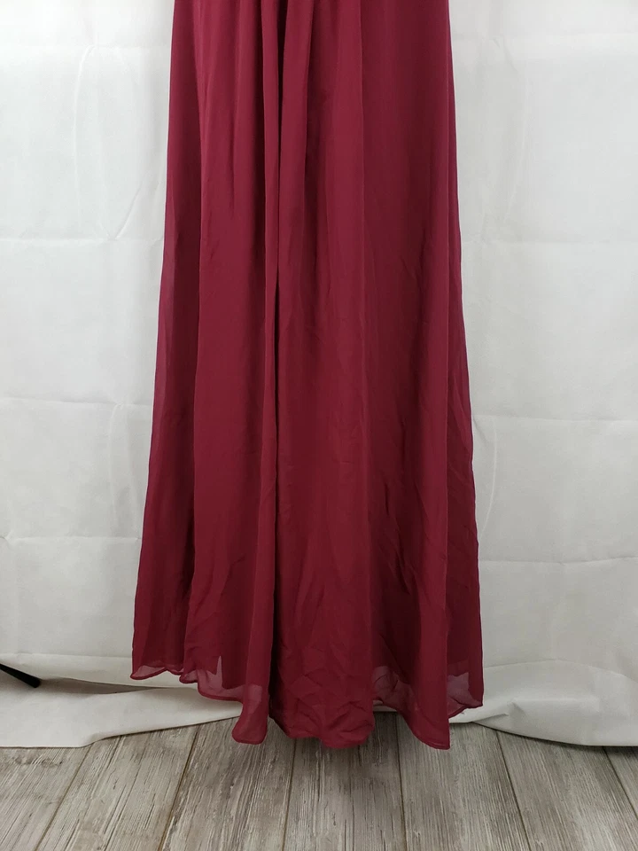 Vestido longo Hailey Paige Occasions formatura dama de honra tamanho 6 renda borgonha em excelente estado usado - Imagem 4 de 4