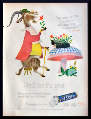 1954 Life Savers Lifesavers Candy Vintage Print Ad Great Color Dont be the goat
