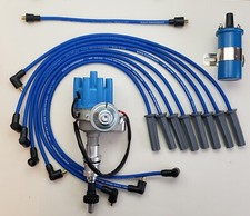 Ford 351c 429 460 Small Female Cap Hei Distributor Coil Blue 8.5mm Plug Wires Ford 351c 429 460 Small Female Cap Hei Distributor Coil Blue 8.5mm Plug Wires