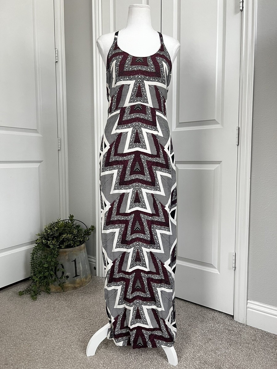 Free People Women's Serves You Right Printed Black Combo Maxi Dress Size 2  | eBay