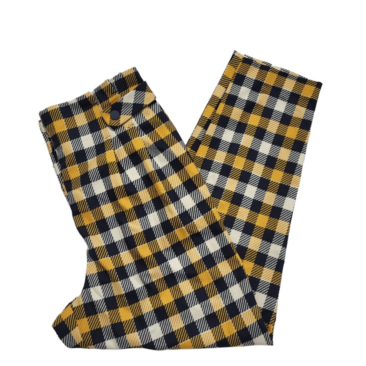 Plaid Pants Yellow Trousers Topshop Topshop Blue Yellow Tapered
