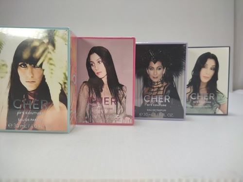 CHER Decades Collection Eau De Perfume's 4 x 1oz Each 60's 70's 80's 90's Sealed - Picture 2 of 11