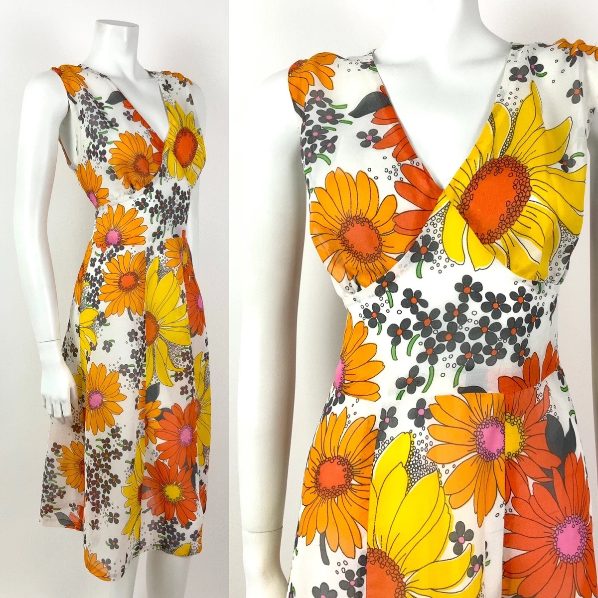 Orange top 60s dress