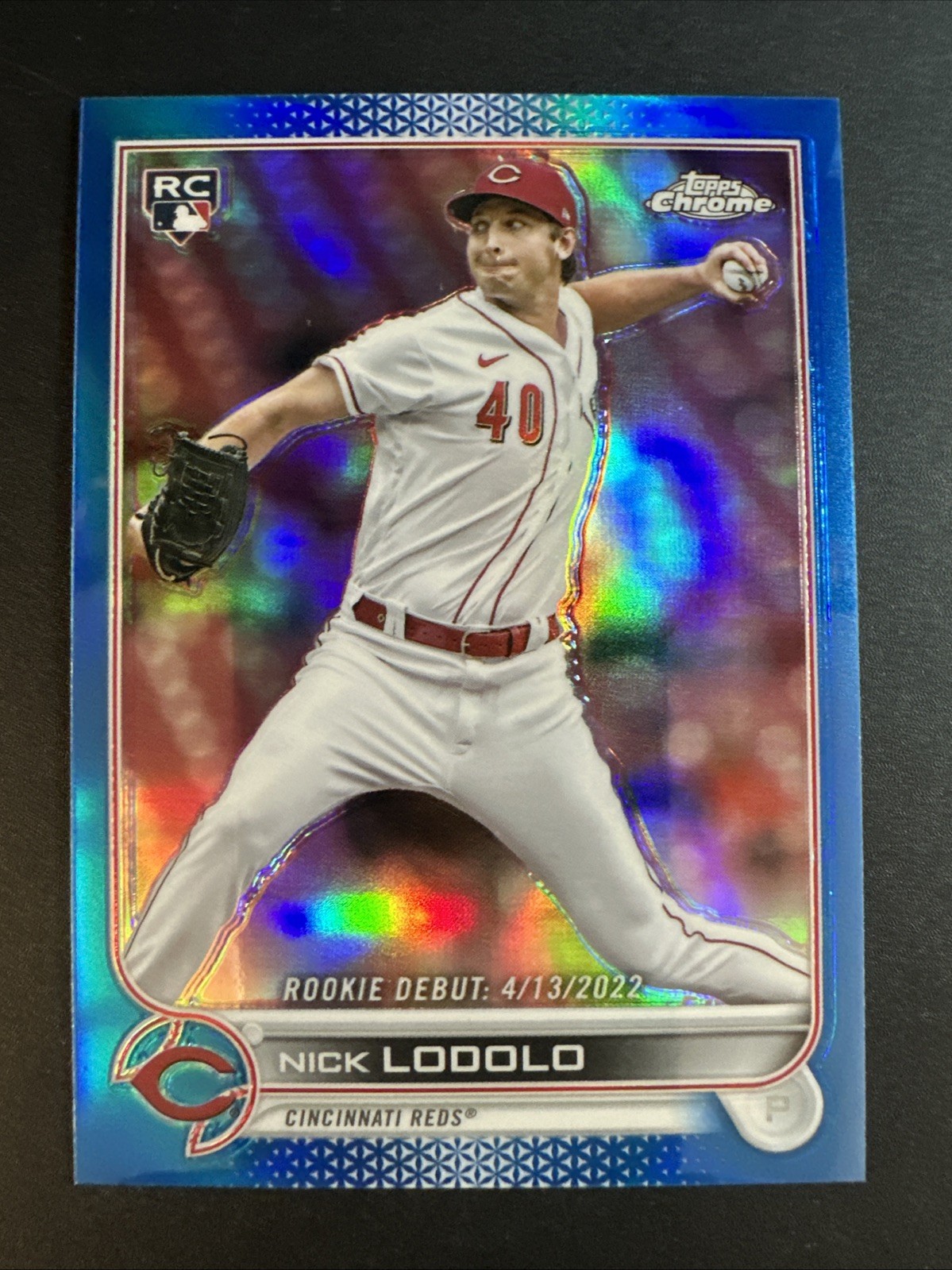 2022 Topps Chrome Update Baseball Nick Lodolo Blue Refractor RC /199 #USC65 Reds
