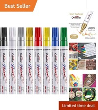 Permanent Waterproof Paint Marker Set - 8 Assorted Colors for All Surfaces