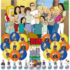 King of the Hill Party Supplies Set Balloons Cake Toppers Banner Birthday Decor