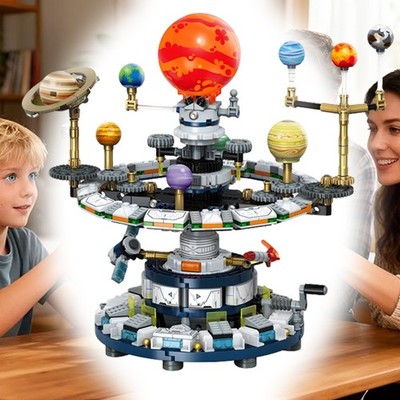 STEM Sonnensystem Klemmbaustein 963pcs Rotierendes Sonnensystem Modell Bauset