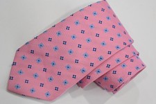 BROOKS BROTHERS MAKERS FLORAL PINK SILK MEN'S Neck Tie W: 3 1/4" BY L:60"