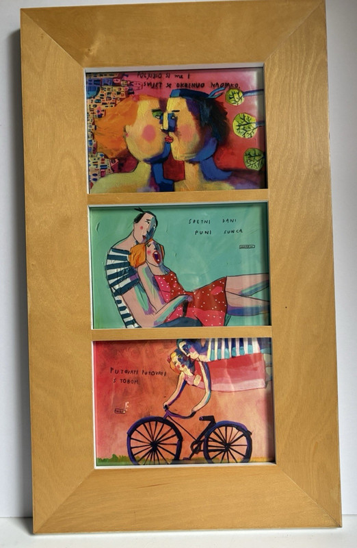 Framed 6 x 4" cards from Croatian Artist - Ana Kolega, Size 11 x 19 "