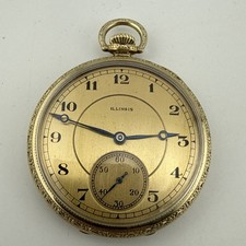 1916 Illinois Size 12s 21j A. Lincoln Pocket Watch 25 Year Gold Filled Case