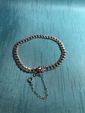 VINTAGE ELCO STERLING SILVER*DOUBLE LINK CHARM BRACELET*EXC PRE-OWNED*7"*SALE