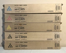 5 Genuine Ricoh Savin Lanier Toner CYMK MP C305 842120 842122 842121 842119 OEM