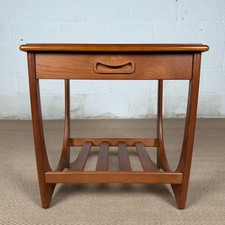 G Plan Side Table Vintage Mid-Century Astro Teak Bedside Cabinet With Pullout