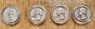 🔥 1940-64 Washington Quarter 90% Silver Circulated $1 Face Value 4 Quarters🔥