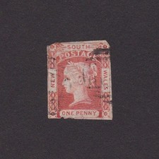 NEW SOUTH WALES AUSTALIA 1851 Sc# 10 CV $400 Queen Victoria 1d red Used