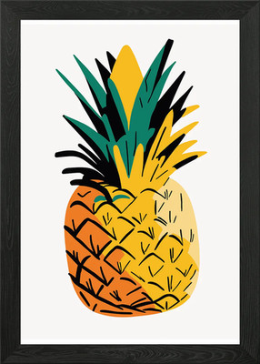 Gerahmtes Wandbild Ananas tropische Früchte Poster Leinwanddruck Bild