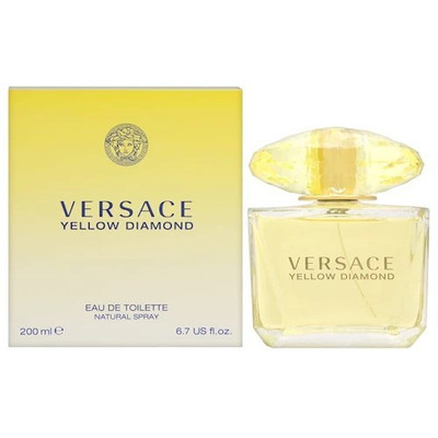VERSACE YELLOW DIAMOND 6.7 OZ EAU DE TOILETTE SPRAY NEW WOMEN PERFUME DAMAGE BOX