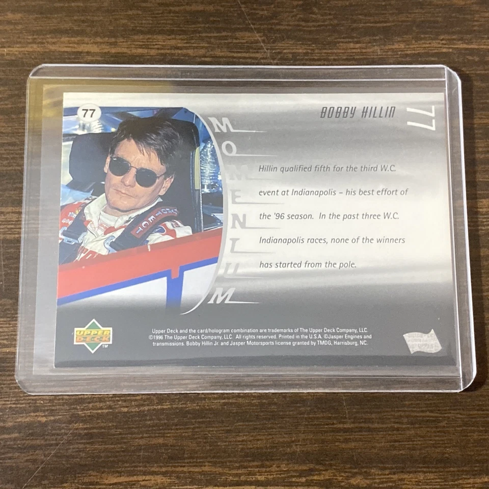 1997 Upper Deck Victory Circle - Momentum Bobby Hillin Jr. #77 - Image 2 of 2