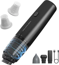 Aspiradora Portatil Inalambrica Coche Casa Pelo Mascota HEPA 2 Modos Negro