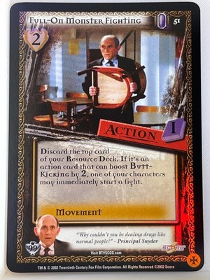 BUFFY THE VAMPIRE SLAYER CCG CLASS OF 99 LTD FOIL 51 FULL-ON MONSTER FIGHTING ex