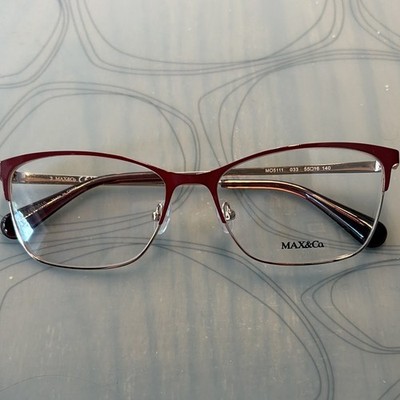 MAX&Co. MO5111 033 Burgundy Rectangle Full Rim Eyeglasses 55-16-140