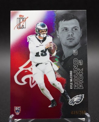 2025 Topps Signature Class #108 Kyle McCord Chrome Magenta Refractor /250 Eagles
